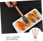 Cute Kids Baking Supplies 5pc Wood Handle Silicone Baking Tools Set for Girls Food-grade