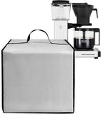 Coffee Maker Cover for Technivorm Moccamaster 53930 KBGV 10-Cup Coffee Machine 40OZ Heavy Duty Thickened Waterproof Protective Nylon Case,Black (Silver)