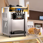 VEVOR Commercial Ice Cream Maker, 22-30L/H Yield, Countertop Soft Serve Machine with 2x6L Hopper 2L Cylinder LCD Panel Puffing Shortage Alarm, Frozen Yogurt Maker for Restaurant Snack Bar