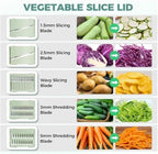 Salad Spinner Chopper Large with 5 Blades Slicer, Vegetables Fruits Wash Bowl, Lettuce Spinner and Dryer, Egg Yolk Strainer Slicer Shredder for Kitchen Colander, 5.3 Qt, Green