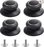 4Pcs Universal Pot Lid Top Replacement Knob,Heat Resistant and Prevent static electricity,Easy installation Kitchen Cookware Replacement Pan Lid Holding Handles. (Black)