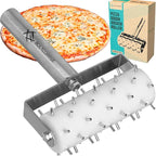 Professional Pizza Dough Docker Stainless Steel Pizza Roller with Spikes Pastry Dough Docker for Crackers, Homemade Bread, Pie, Cake, Cookies