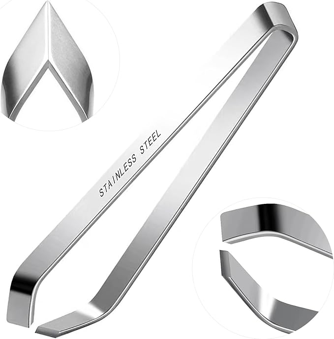 CoguZed Professional Fish Bone Tweezers and Pliers Set, Stainless Steel Flat and Slant Tweezers, Pin Bone Remover for Salmon, Trout, Catfish, Precision Deboning Tool for Kitchen
