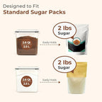 ComSaf Brown Sugar Container Set of 2 (2.5L/2.6Qt), Airtight Food Storage Containers with Lids and Terra Cotta Brown Sugar Saver, Plastic Canisters Sets for Kitchen, Pantry Organizer for Flour, Baking
