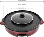 2 in 1 Hot Pot with Grill,Electric Smokeless Grill and Hot Pot BBQ Grill Soup Shabu Pot Household Electric Barbecue Plate Frying Cook Grill,2200W