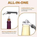 uxcell 2 Pcs Wine Opener, Bottle Opener, Durable Stainless Steel Waiter's Corkscrew, Compact All-In-One Home Bar Tool for Bar, Party, Wedding, Home, Travel, Blue