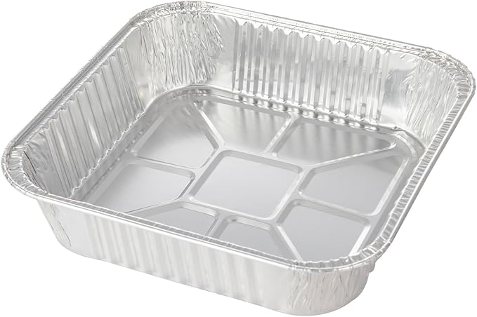 Waytiffer 50pack- 8 x 8 Aluminum foil Pans Disposable,Heavy Duty Square baking Cake Pans, Cooking Tins Homemade Breads Oven, Baking Roasting Pan