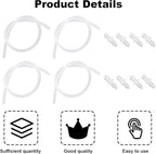 4pcs Milk Tubes Hoses with 8pcs Connectors, 14.96in/38cm Silicone Milk Tube Hoses Replacement Pipe BPA-Free Replacement Part Accessories for Jura HP3 Coffee Machines E6/E8/Z10