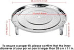 DS. DISTINCTIVE STYLE Steamer Rack 10.1 Inch 304 Stainless Steel Steaming Rack Steam Tray with Removable Legs for Steaming Crab, Tamale Cookware Instant Pressure Cooker Multi-functional Steamer Basket (Silver - 25.6 cm)