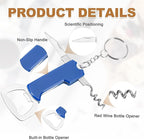 uxcell 2 Pcs Wine Opener, Bottle Opener Keychain, Durable Stainless Steel Waiter's Corkscrew, Compact All-In-One Home Bar Tool for Bar, Party, Wedding, Home, Travel, Blue