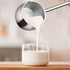 IMEEA Mini Butter Warmer Pot, 10oz/300ml Extra Small Milk Warmer, Small Saucepan with Long Handle, SUS304 Tri-Ply Stainless Steel