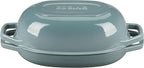 Enameled Cast Iron Oval Dutch Oven Pot with Lid, Dutch Oven for Sourdough Bread Baking, Oval Bread Pan, 5qt, Seasalt