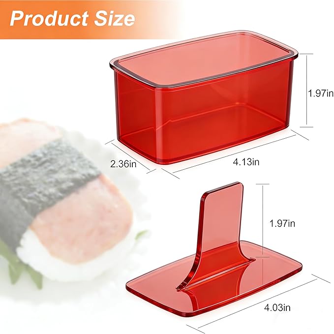 2PCS Red Musubi Maker press mold,Non-stick,BPA-Free sushi mold,Make Hawaiian Musubi at Home or Hawaii Restaurants