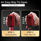 Automatic Bottle Opener Magnetic Stainless Steel Push Down Opener Destapadores de Cerveza, Down-Pop Off Beer Bottle Opener with Magnetic Cap Catcher, Home Bars Kitchen Cool Bartender Tools（red）