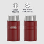 THERMOS Stainless King Vacuum-Insulated Food Jar, 24 Ounce, Rustic Red (Pack of 4)