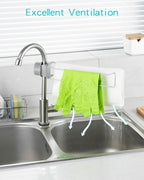 Kitchen Sink Towel Holder, Stainless Steel Dish Cloth Rack, Adjustable Faucet Mount Drying Hanger for Dishrag, Gloves, Gray