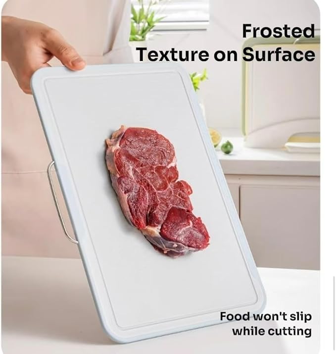 Cutting Boards for Kitchen, Charcuterie Chopping Boards Set of 3 with Stand, Plastic Cutting Mat for Kitchen Dishwasher Safe with Storage Stand