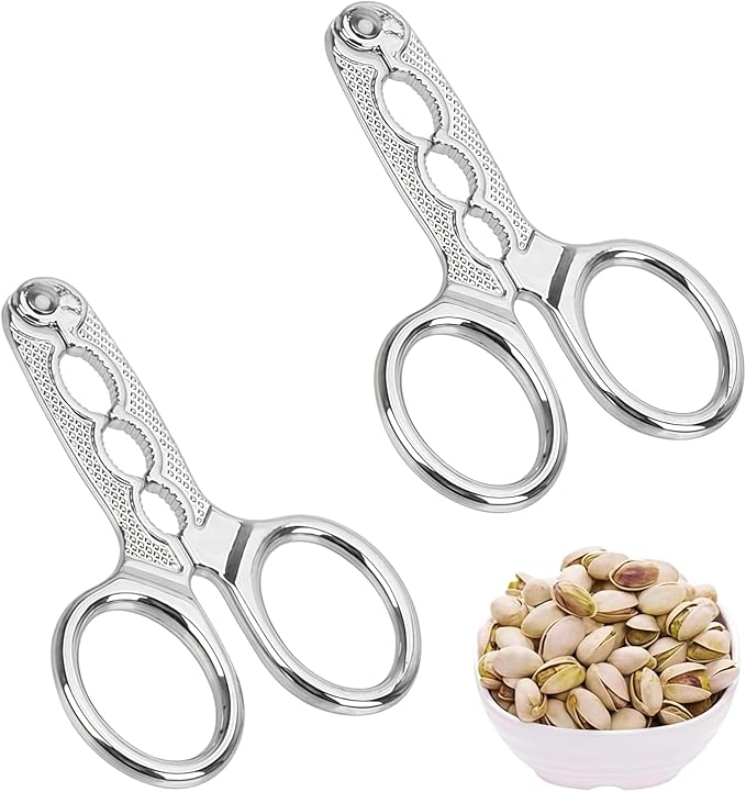2Pcs Nutcrackers for Nuts, Stainless Steel Nuts Pistachio Sheller Opener Kitchen Tools, Nutcracker Multi-Function Walnut Pine Sheller Opener Nut Crackers, Specialty Tools and Gadgets