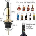 Pafusen 12 Pack Liquor Bottle Pourers, Liquor Pour Spout for Liquor Bottles, Stainless Steel Olive oil Dispenser Spout, Alcohol Pourer Spouts Dust Caps Covers Fixed, Gold