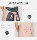 Syntus Apron for Men Women, Adjustable Cooking Kitchen Chef Aprons with 2 Pockets, Cotton/Polycotton/Polyester