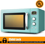 MAT EXPERT 0.9 Cu.ft Microwave Countertop, Digital Timing & 5 Micro Power, 25L Small Microwave w/Glass Turntable & 6 Preset Buttons, Delayed Start Function, 900W Mini Microwave w/Child Lock