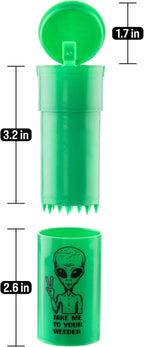EZ SPLITZ Cap & Crusher - 2-in-1 Herb Grinder with Extra Large Storage - Pop Art Edition (Green)