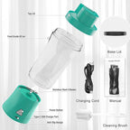 Portable Blender, 360W Personal Blender for Shakes and Smoothies for Kitchen, 24 Oz BPA Free Traveling Juicer Cup and Lid with 6 Blades, Self Cleaning Portable Juicer for Kitchen/Travel/Gym, Green