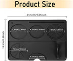 Espresso Tamping Mat, Tamper Mat for Espresso Machine Accessories, Food Grade Silicone, 9.84''x7.87'' Non-Slip, Waterproof, Heat Resistant and Easy to Clean - Black