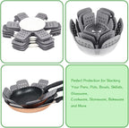BYKITCHEN Pan Protectors with Stars, Larger & Thicker Pan Separators Protectors, Set of 9 and 3 Different Sizes, Pot Protectors for Stacking and Protecting Your Cookware