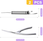 2 Pack Stainless Steel Shrimp Deveiner and Peeler Tool Multifunction Seafood Cleaning Knife for Quick Shelling Deveining Deshelling Professional Prawn Cleaner for Home Kitchen