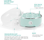Elite Gourmet EGC115M Easy Egg Cooker Electric 7-Egg Capacity, Soft, Medium, Hard-Boiled Egg Cooker with Auto Shut-Off, Measuring Cup Included, BPA Free, Retro Mint