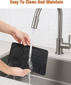 Silicone Coffee Maker Mat for Ninja Luxe Espresso Coffee Machine ES601/ES701 & Suitable for Breville Barista Express & Delonghi - 23"x15" Large Anti-Slip Heat-Resistant Bar Mat