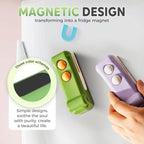 2-in-1 Mini Bag Sealer and Cutter, Rechargeable Handheld Food Storage Sealer with Magnet, Portable Crocodile Design for Chips and Snacks, Kitchen Storage Solution (Purple)