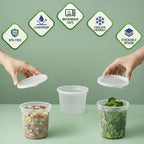 JoyServe Deli Food Containers with Lids - (144 Sets) Bulk Case of 72-32 Oz Quarts & 72-16 Oz Pints Airtight Food Storage Takeout Meal Prep Containers, BPA-Free, Dishwasher, Microwave Safe