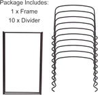 Toplife 10+ Bakeware Organizer Rack for Kitchen Bakeware, Cookware, Dinnerware, Cutting Boards, Plates, Pot and Pan Lids (Brown)