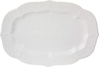 Lenox Serveware, Lenox French Perle White Serving Platter, Oval Shape, 18.5-Inch, Stoneware, Dishwasher Safe, Turkey Platter for Thanksgiving, Winter Hosting, Christmas Serving (White, 1 Piece)