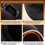 Clay Pots for Cooking Chinese Soup Pot Ceramic Pot Cooking Chinese Terrines, Stovetop soup tureen Make Delicious for The Family,black-2.5L