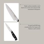 Martha Stewart Greeley 14 pc Triple- Riveted Cutlery Knife Acacia Wood Block Set w/Comfort Grip Handles- Black