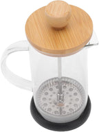Heat Resistant Hand Brewing Filter French Press Borosilicate Borosilicate Tea Cafe Brewing Pot for Office Use (350ml Bamboo Cover)
