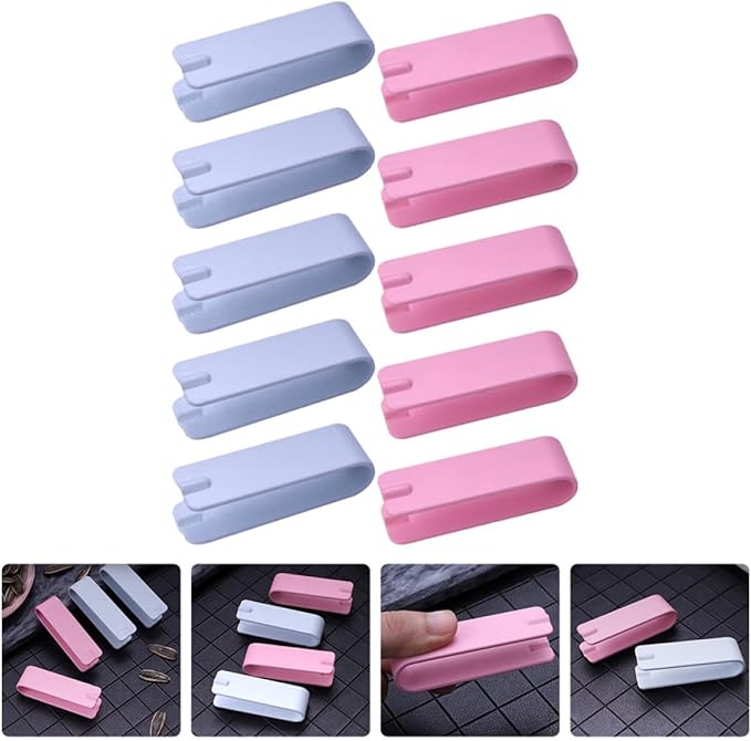 BESPORTBLE 20pcs Nut Opener Melon Seed Peeling Clips Set, Multipurpose Nut Shucker Tools with Nordic Pink and Blue Colors, Kitchen Specialty Gadget for Shelling Sunflower and Random Color