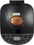 Bread Maker, 19-in-1 2LB Dough Machine, Nonstick Ceramic Pan Automatic Breadmaker with Gluten Free Setting, Automatic Compact Dough Machine Nonstick,Digital,3 Loaf Sizes, 2 Crust Colors, Black