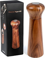 Wooden Pepper Grinder,Refillable Pepper Mill,Adjustable Pepper Shaker,Spices Mill,Ceramic Pepper Grinder Seasoning Mill,Madera Pimienta Grinder,Salt Mill Tableware Gift for for Gifting