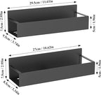 HuggieGems 2 Pack Magnetic Spice Storage Rack Organizer for Refrigerator and Oven, Matt Black Fridge Organizers and Storage