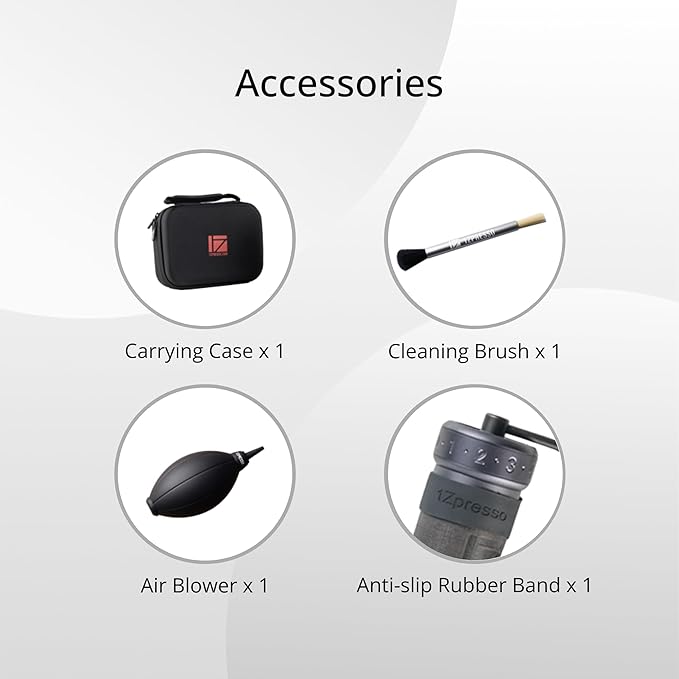 1Zpresso K-Ultra Manual Coffee Grinder Silver with Carrying Case, Assembly Consistency Grind Stainless Steel Conical Burr, Foldable Handle, Numerical External Adjustable Setting, All-Round Grinder