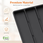 Lifewit Utensil Organizer for Kitchen Drawer, Expandable Cooking Silverware Tray, Adjustable Cutlery Flatware Holder, Plastic Spatula Tools Storage Divider, 17.3 x 15.8", Black