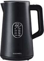 1.5L Electric Kettle Stainless Steel, Double Wall Cool Touch Teapot, Fast Boil, Precise Temperature Control, LCD Display, Auto Shut-Off, BPA-Free,Keep Warm Function, Ideal for Tea,Black