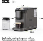 All-In-One Espresso Machine and 20 Bar Espresso With Machine Self-Cleaning and Milk Frother, One-Touch LCD BaristaGrade Coffee Maker Machines for Home
