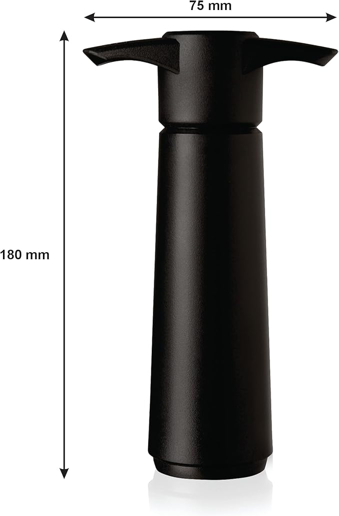 Vacu Vin Original Wine Saver with 2 Vacuum Bottle Stoppers – Black Wine Preserver Pump for Red or White Wine – Manual Air Remover System – Airtight Seal – Keep Wine Fresh Longer