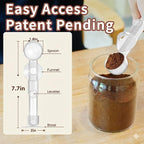 Coffee Scoop with Funnel for Ground Coffee, Protein Powder & Tea, for Reusable K Cup Refiller, 2TBSP Mess-Free, Funnel Design Prevents Spills (Translucent White, 1-Pack)