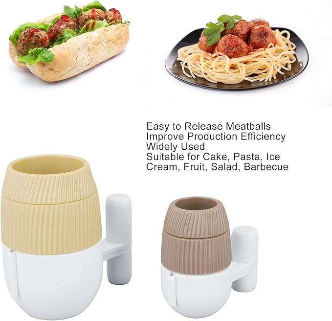 Meatball Maker Tool Set, 2PCS ABS Kitchen Gadgets, Small and Large Sizes - Easy Meatball Release, Durable Material, Perfect for Home and Restaurant Cooking